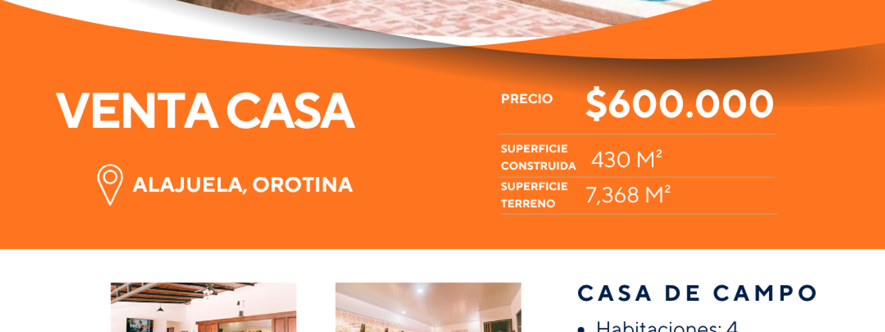 Venta Casa De Campo Orotina — photo 1 of 6
