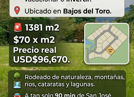 Lote 1381 m2 Bajos del Toro Sarchi, Alajuela Province, Bajos del Toro, Costa Rica