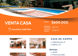 Venta Casa De Campo Orotina, Alajuela Province, Orotina, Costa Rica