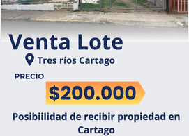 VENTA LOTE CARTAGO- J2, Cartago, Tres Rios, Costa Rica
