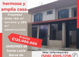 VENDO!!!🎁₡125.000.000  🤝🤝🤝PRECIO NEGOCIABLE  HERMOSA Y AMPLIA CASA EN  JARDINES DE SANTA LUCÍA BARVA DE HEREDIA, Santa Lucia, Heredia Province, Barva, Costa Rica