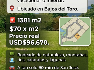 Lote 1381 m2 Bajos del Toro Sarchi — foto 5 de 5