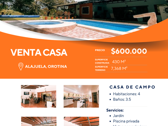 Venta Casa De Campo Orotina — photo 1 of 6