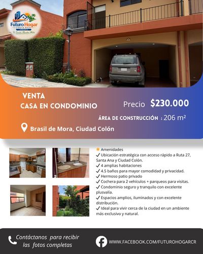 VENTA CONDOMINIO BRASIL DE MORA, San José Province, Ciudad Colón, Costa Rica — photo 1 of 5